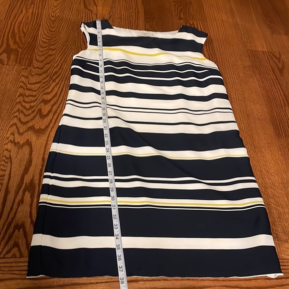 LOFT nautical stripe sleeveless dress zipped side / oval neckline size 12 - 14 - Picture 12 of 12